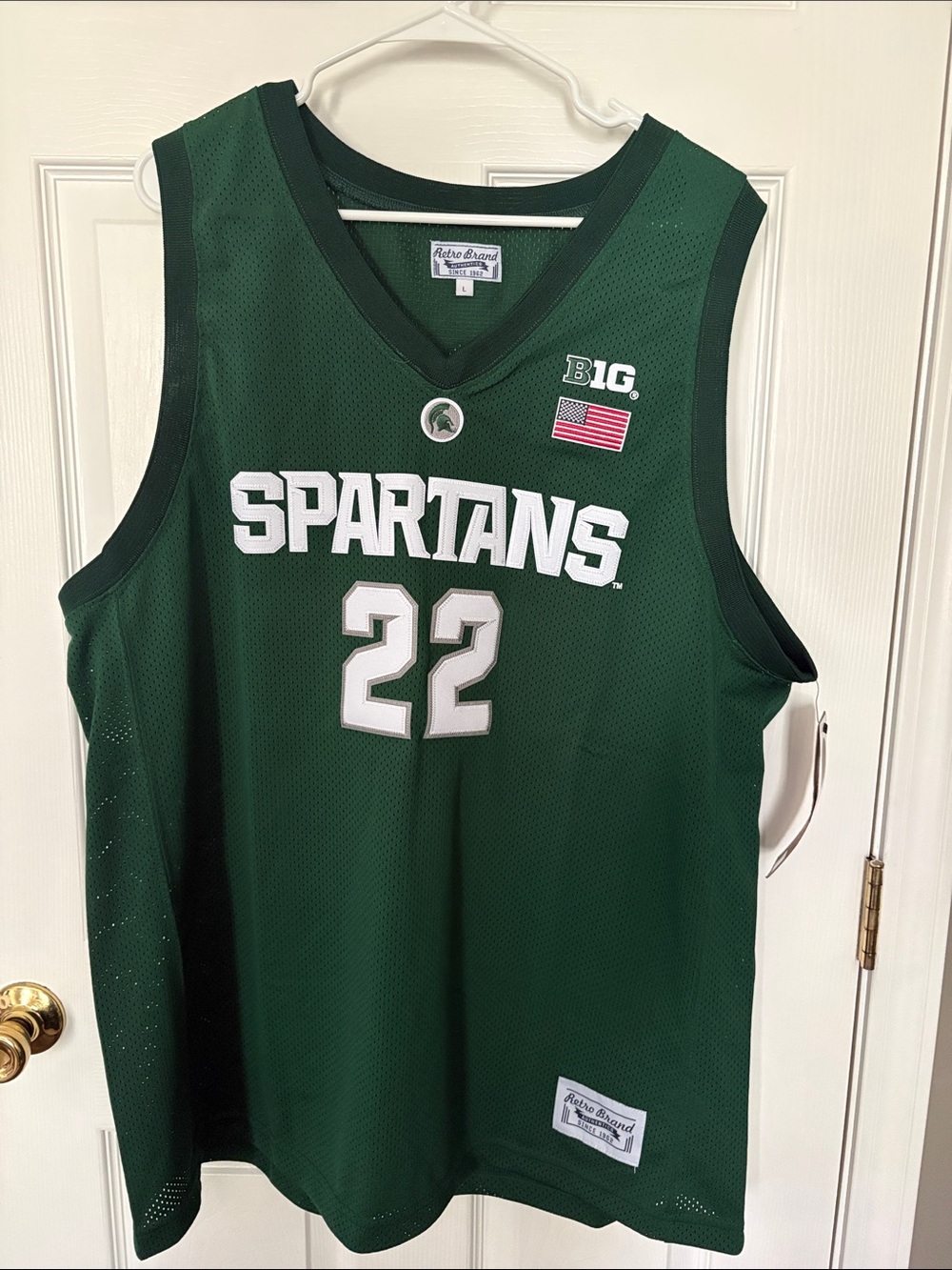 Original Retro Brand Men's Green 'Spartans' Basketball Jersey #22